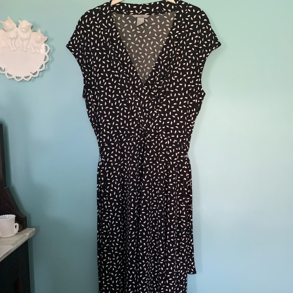 H&M black/white print midi dress